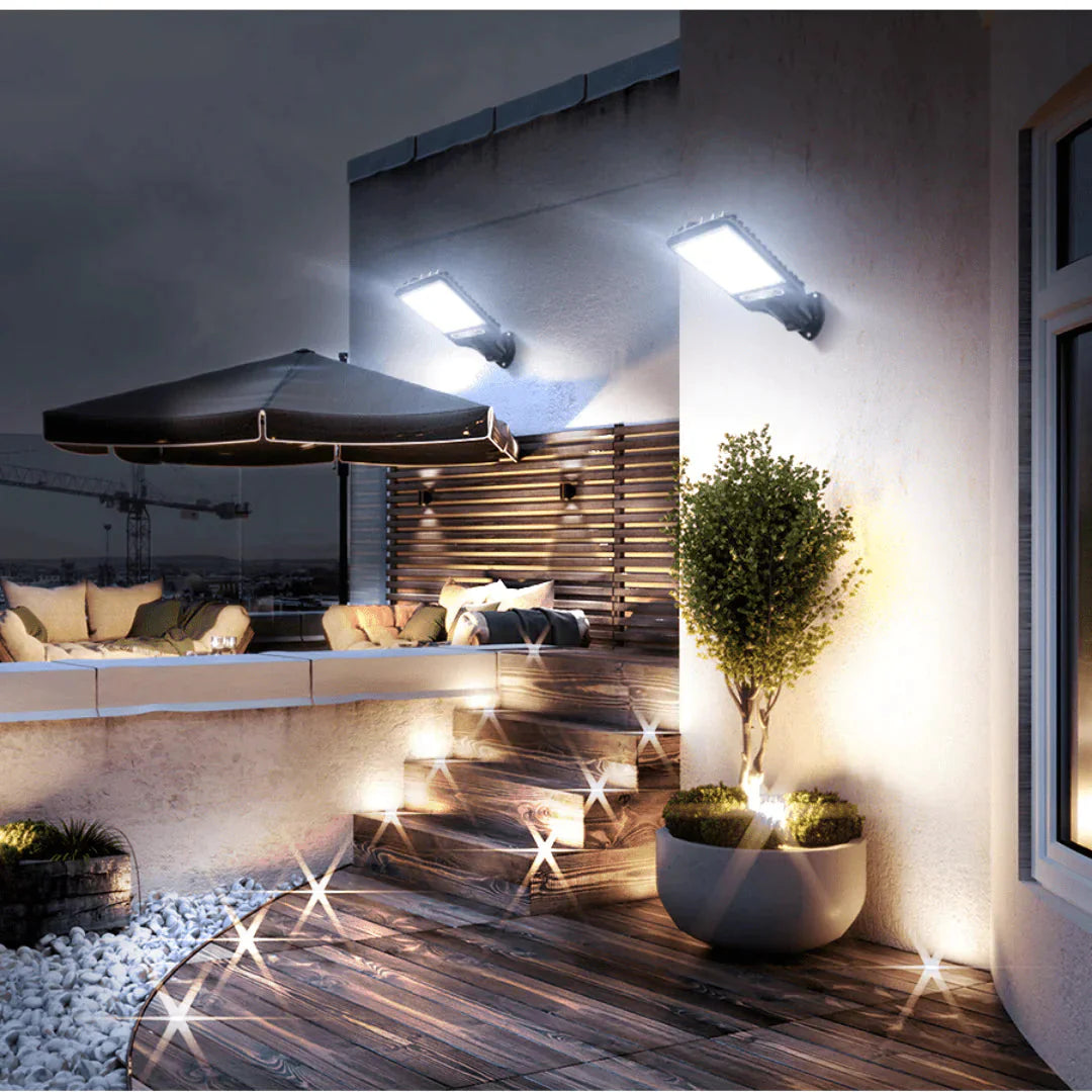 Refletor Solar LED com Controle Remoto e Sensor de Movimento