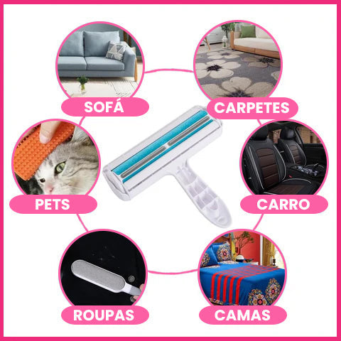 Removedor de Pelos Reutilizável Eficiente para Roupas e Móveis