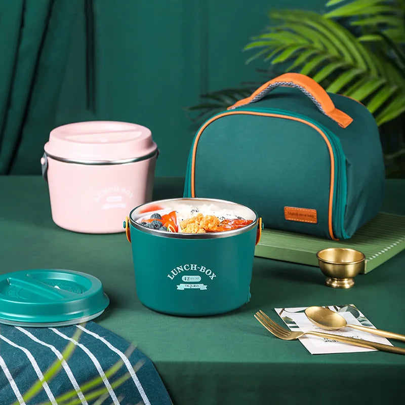 Marmita Térmica Elétrica de Aço Inoxidável 12V 24V 110V 220V para Carro, Casa, Piquenique