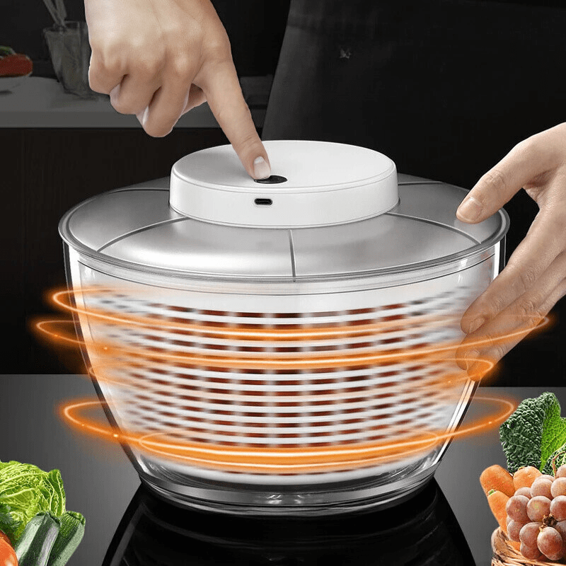 Secador de Salada Elétrico Centrífugo para Folhas - Eficiente e Prático