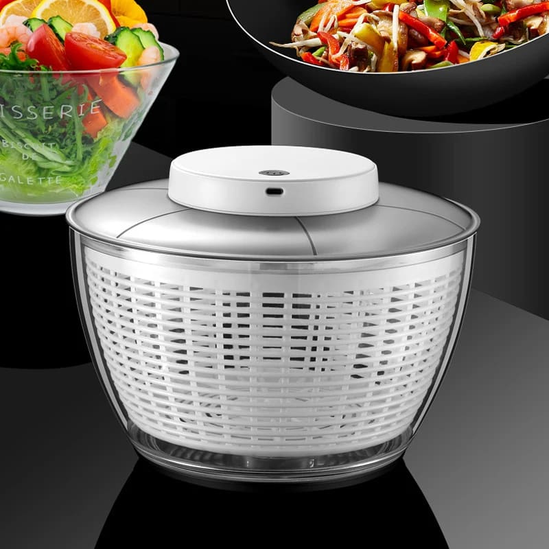 Secador de Salada Elétrico Centrífugo para Folhas - Eficiente e Prático