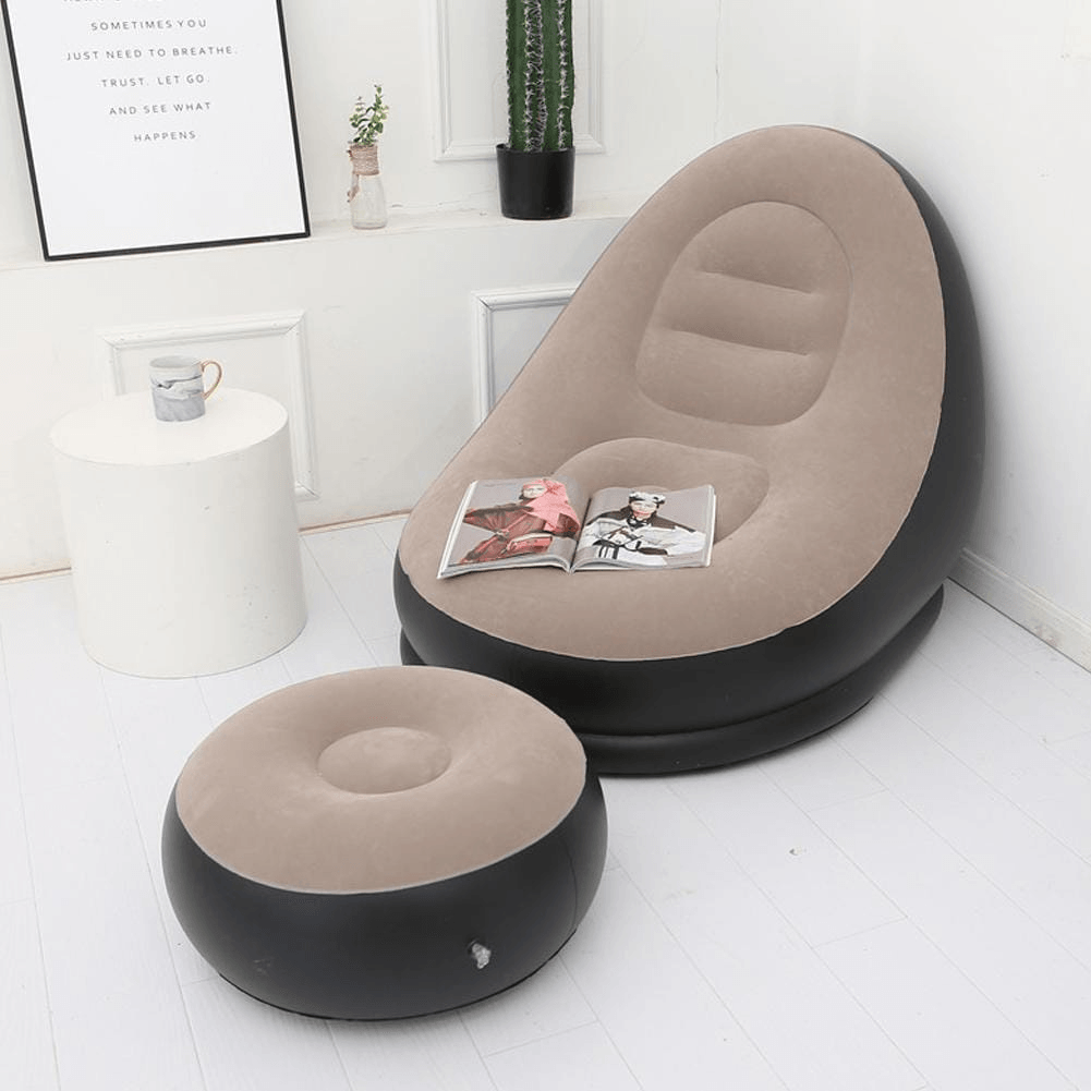 Sofá Inflável Portátil com Puff Acompanha - Ideal para Camping e Eventos