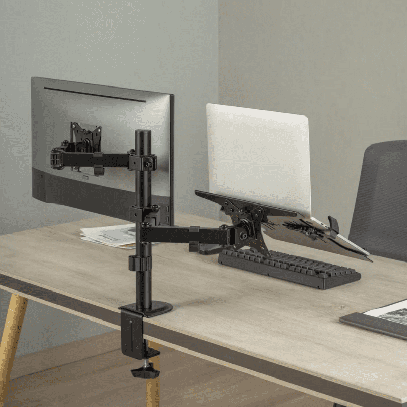 Suporte Articulado para Monitor e Notebook de Mesa - Ajustável e Ergonômico