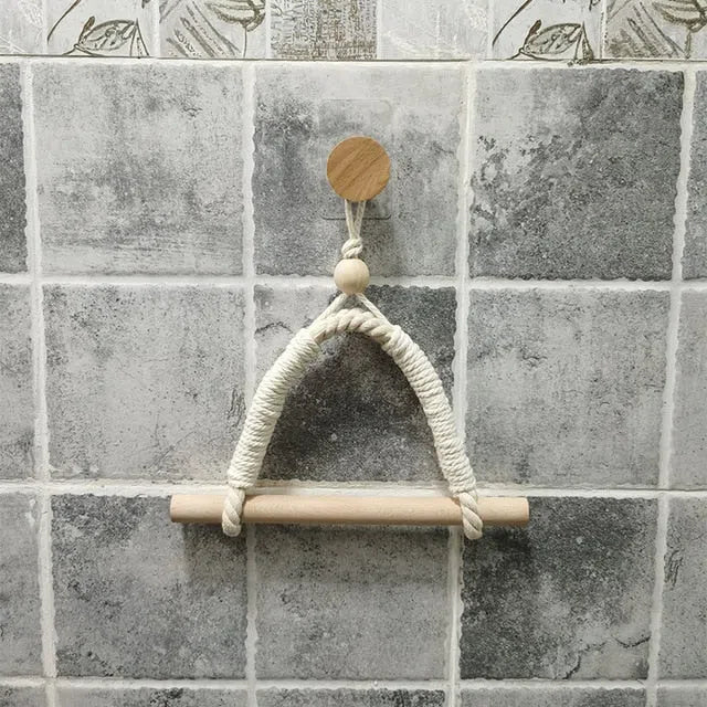Suporte Decorativo de Bambu com Corda Natural - Ideal para Plantas e Decoração