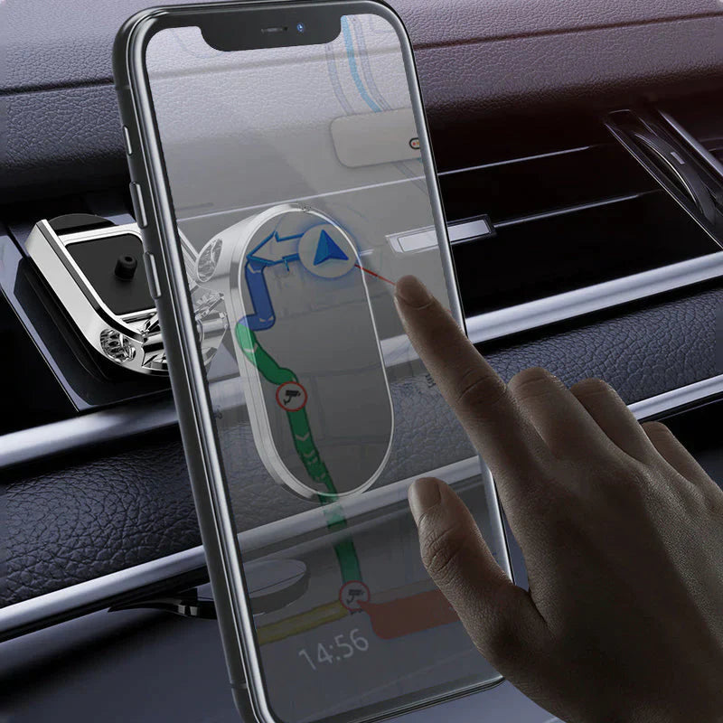 Suporte Dobrável de Metal para Telefone no Carro - Acessório Prático e Ajustável
