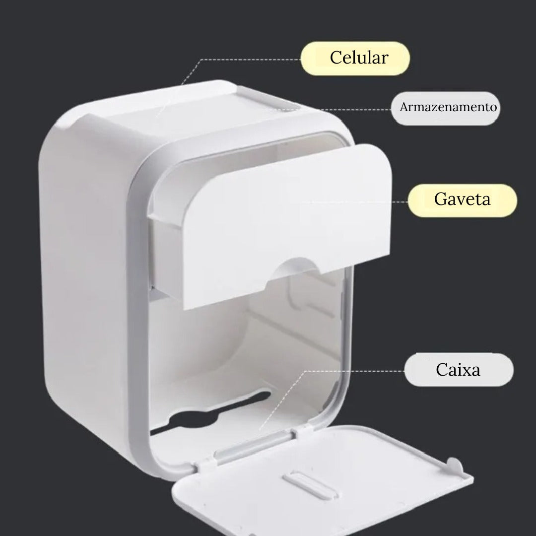Suporte Multifuncional para Papel Higiênico - Organizador de Banheiro