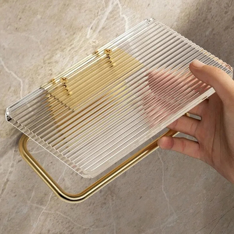 Suporte de Papel Higiênico - Design Elegante em Ouro e Prata