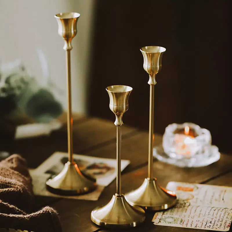 Suporte de Velas Retro Decorativo - Castiçais Elegantes para Decoração de Interiores