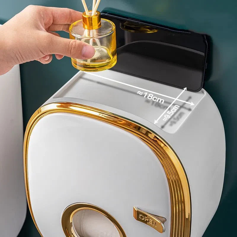 Suporte para Papel Higiênico com Dispenser - Organizador de Banheiro