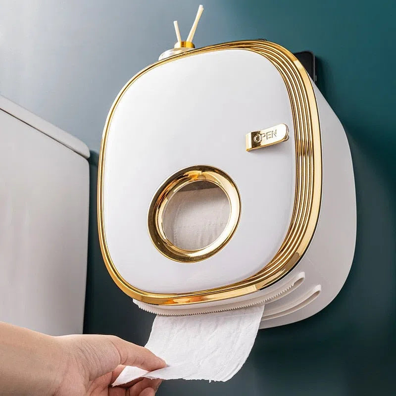 Suporte para Papel Higiênico com Dispenser - Organizador de Banheiro