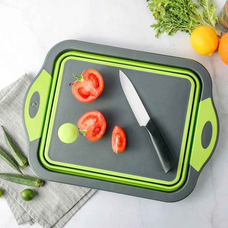 Tábua de Cozinha Multifuncional e Dobrável - Ideal para Cortar e Preparar Alimentos