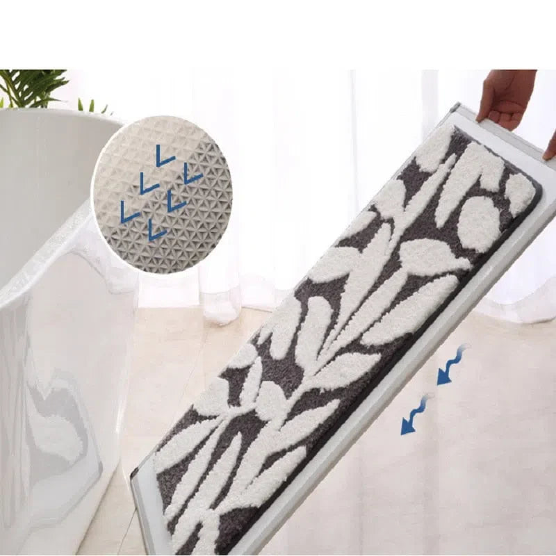 Tapete Antiderrapante com Design de Folhas – Estilo e Segurança para o Seu Espaço