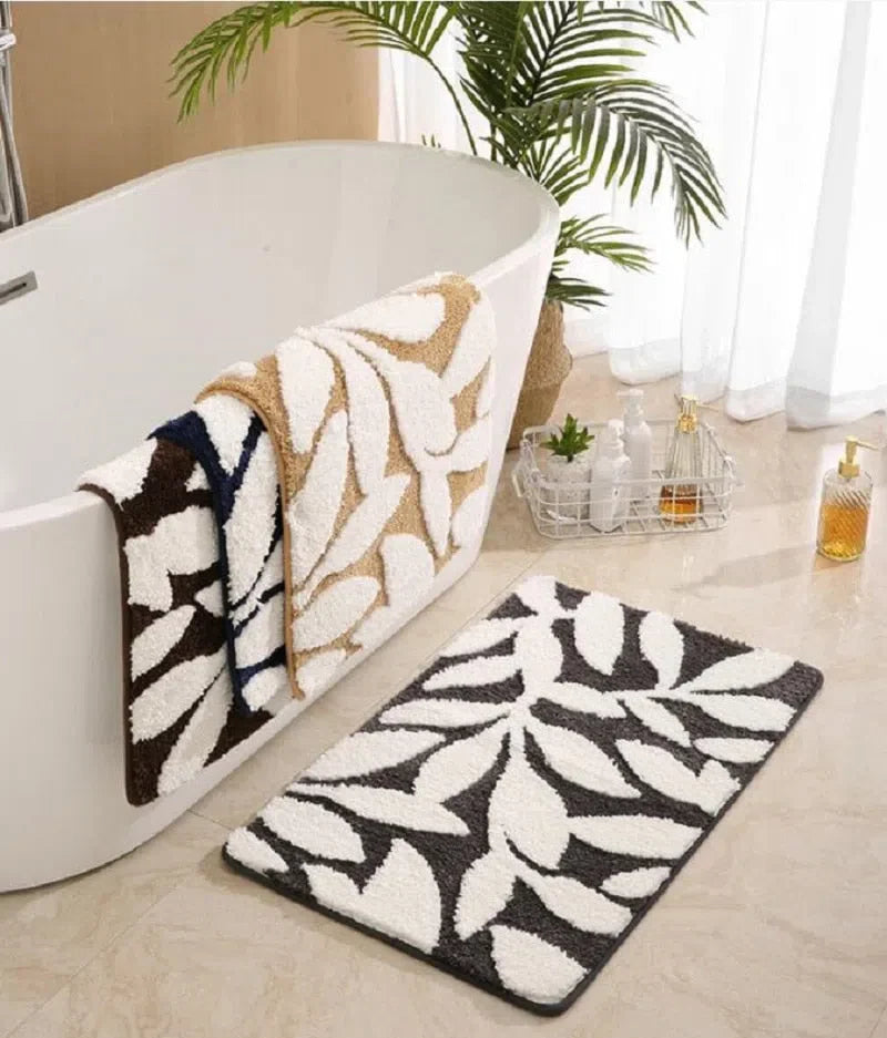 Tapete Antiderrapante com Design de Folhas – Estilo e Segurança para o Seu Espaço