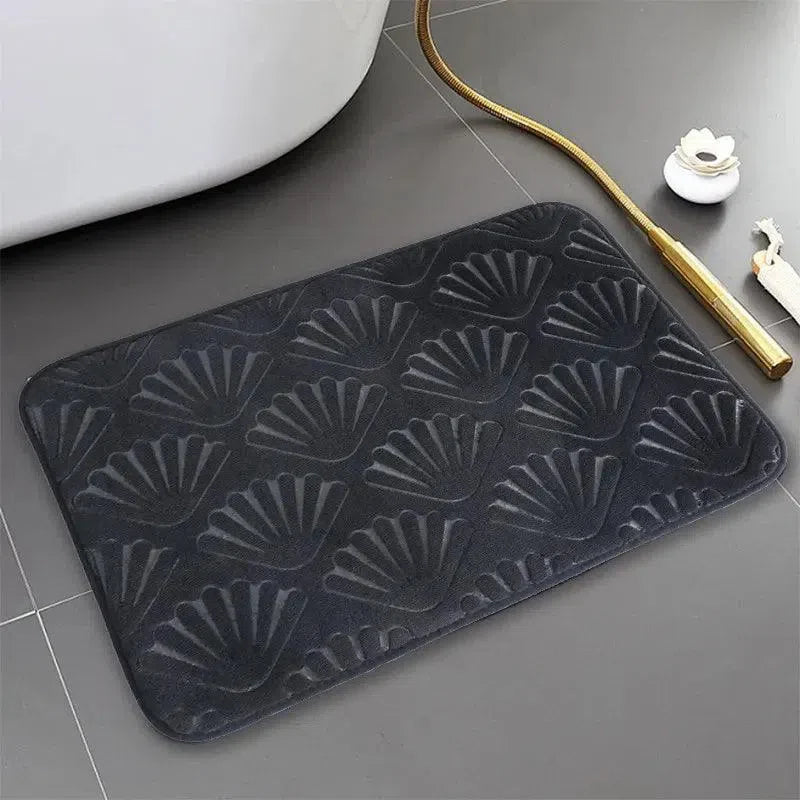 Tapete Antiderrapante em Design de Concha, Macio e Absorvente