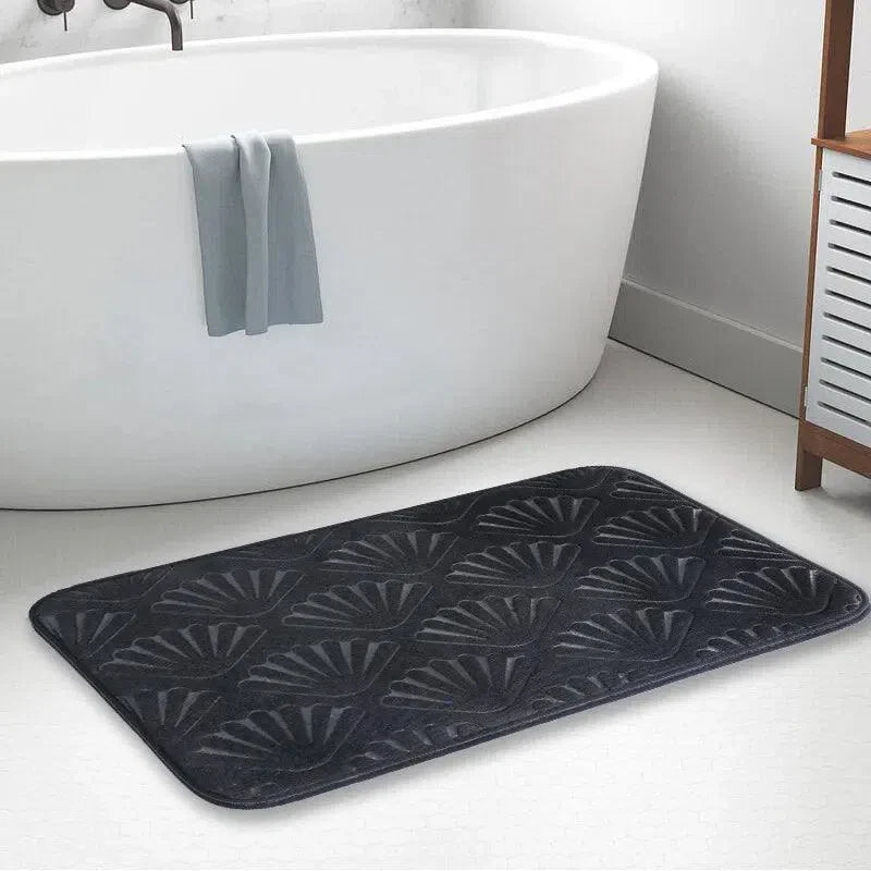 Tapete Antiderrapante em Design de Concha, Macio e Absorvente