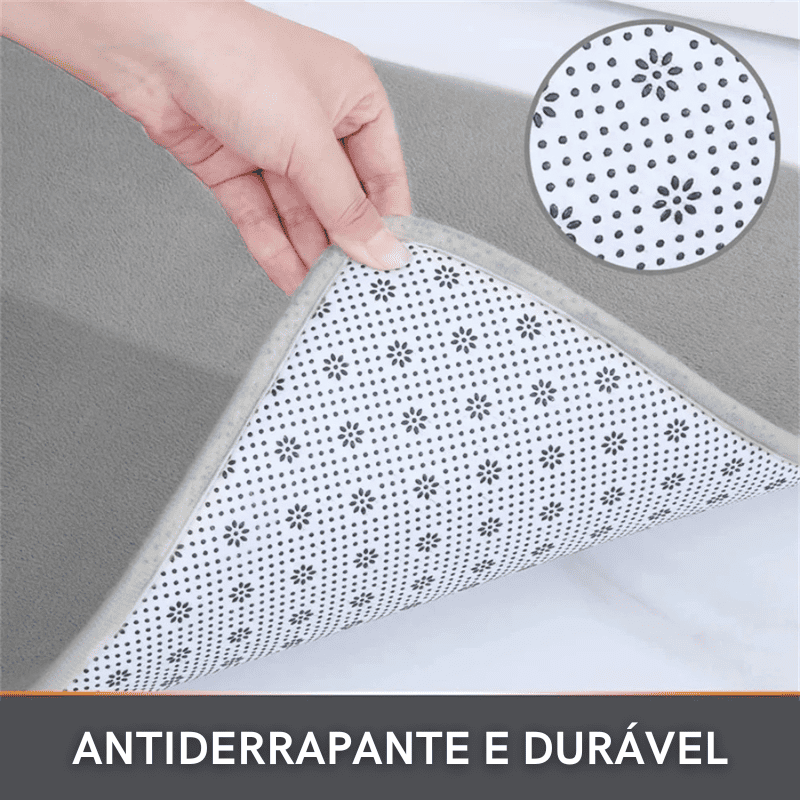 Tapete Antiderrapante para Banheiro, Veludo Absorvente e Confortável