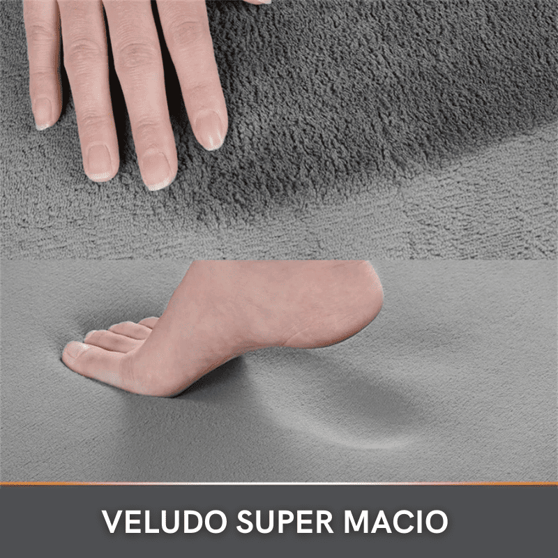 Tapete Antiderrapante para Banheiro, Veludo Absorvente e Confortável