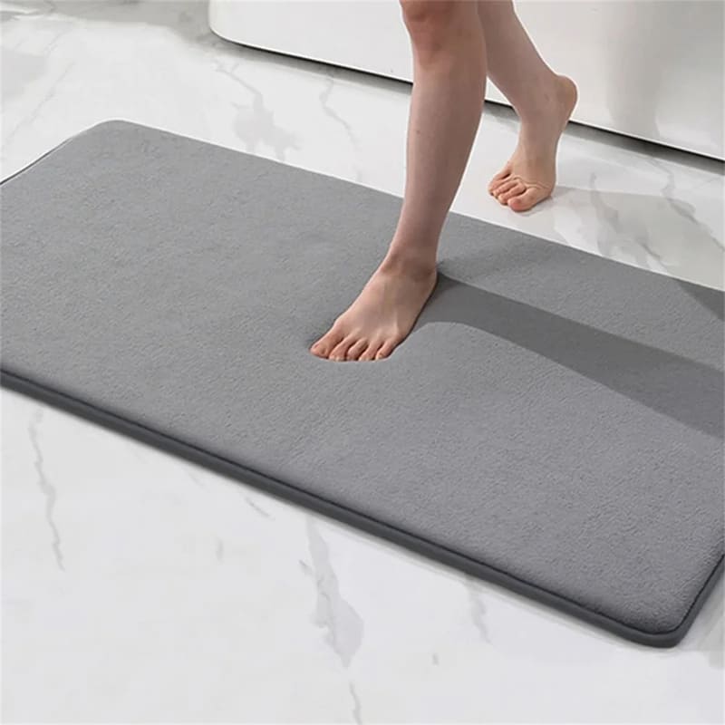Tapete Antiderrapante para Banheiro, Veludo Absorvente e Confortável