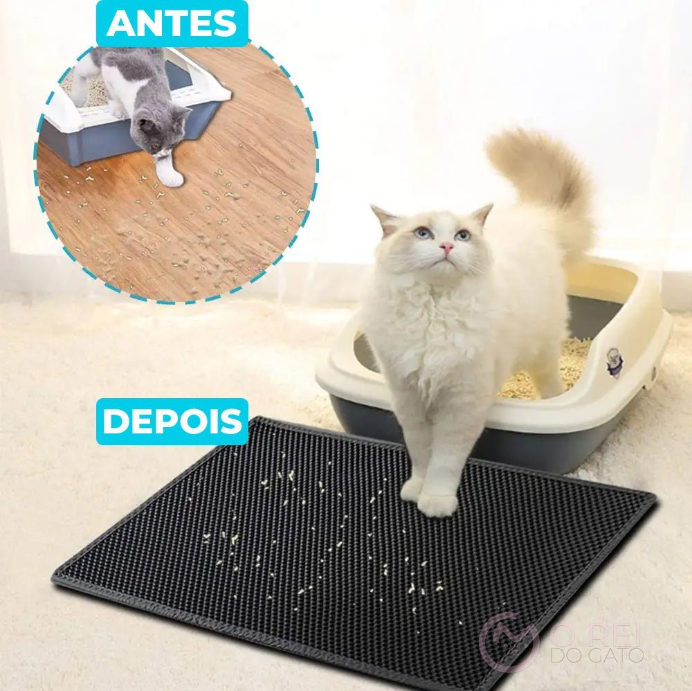 Tapete Coletor de Areia Antiderrapante para Gatos - Facilita a Limpeza e Mantém a Casa Organizada