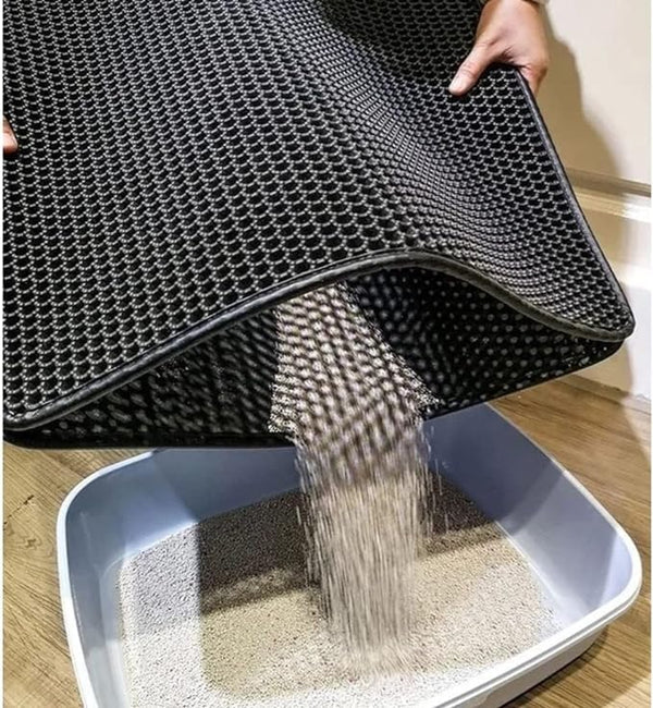 Tapete Coletor de Areia Antiderrapante para Gatos - Facilita a Limpeza e Mantém a Casa Organizada