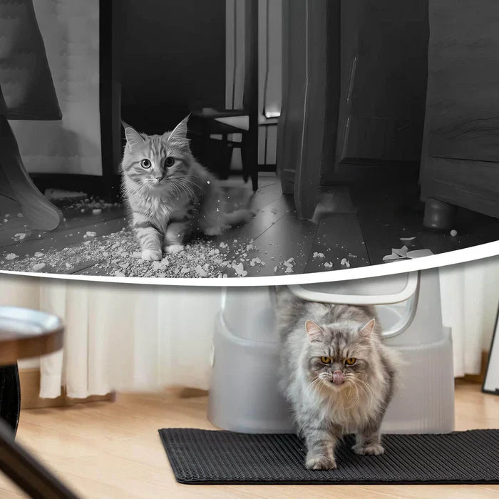 Tapete Coletor de Areia Antiderrapante para Gatos - Facilita a Limpeza e Mantém a Casa Organizada