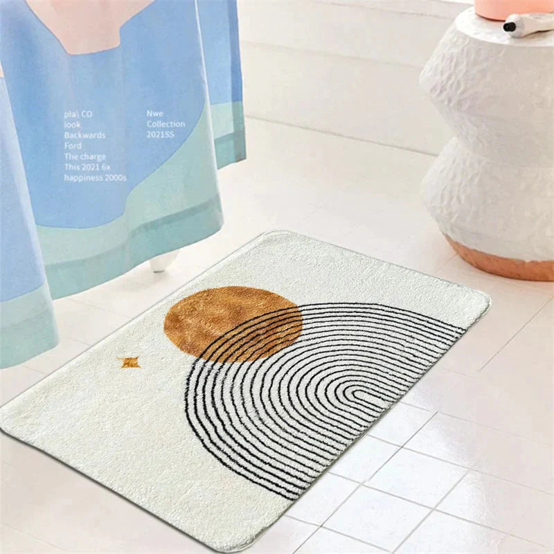 Tapete Decorativo Estilo Lunar - Tapete Redondo para Sala de Estar e Quarto