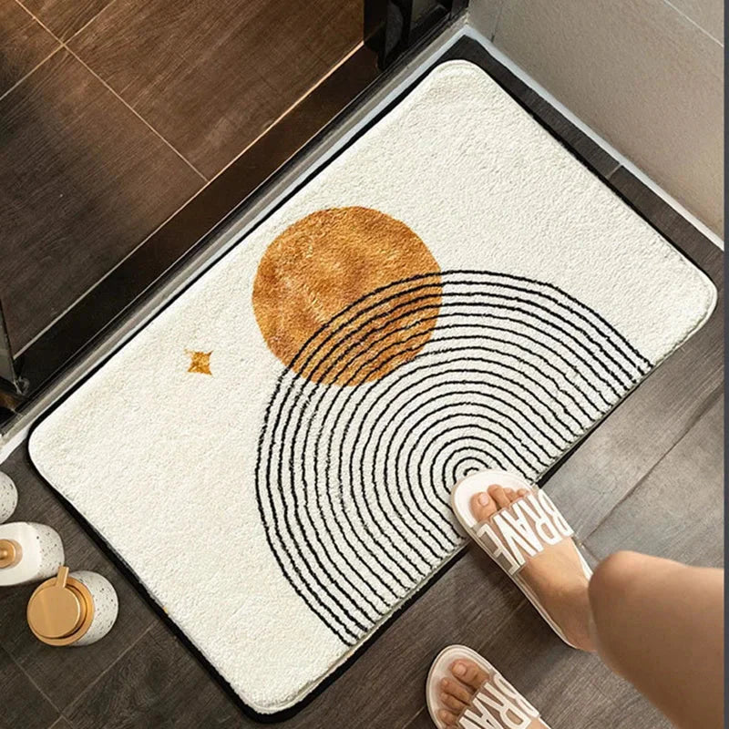 Tapete Decorativo Estilo Lunar - Tapete Redondo para Sala de Estar e Quarto