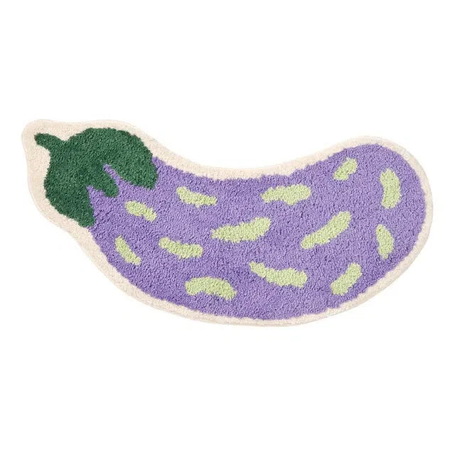 Tapete Divertido em Formato de Banana ou Berinjela - Ideal para Decoração de Ambientes