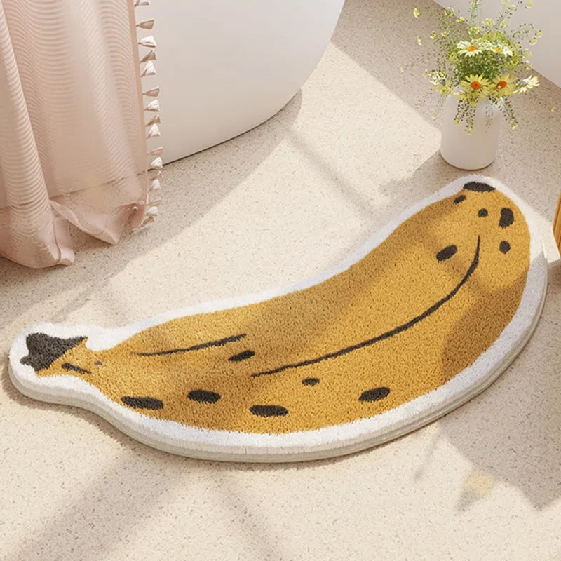 Tapete Divertido em Formato de Banana ou Berinjela - Ideal para Decoração de Ambientes