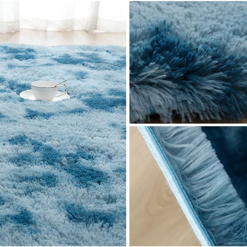 Tapete Felpudo Azul Mescla - Ideal para Sala e Quarto