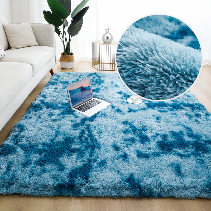 Tapete Felpudo Azul Mescla - Ideal para Sala e Quarto
