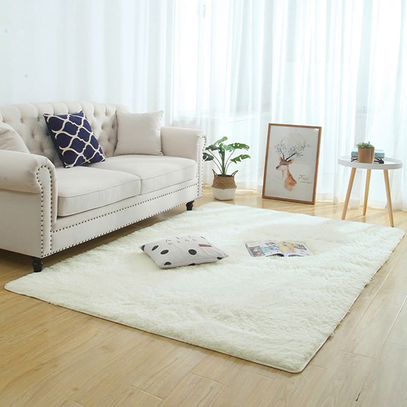 Tapete Felpudo Liso Creme - Tapete Macio para Sala e Quarto