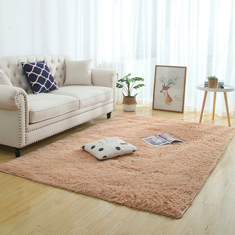Tapete Felpudo Liso em Cáqui - Ideal para Decoração de Interiores