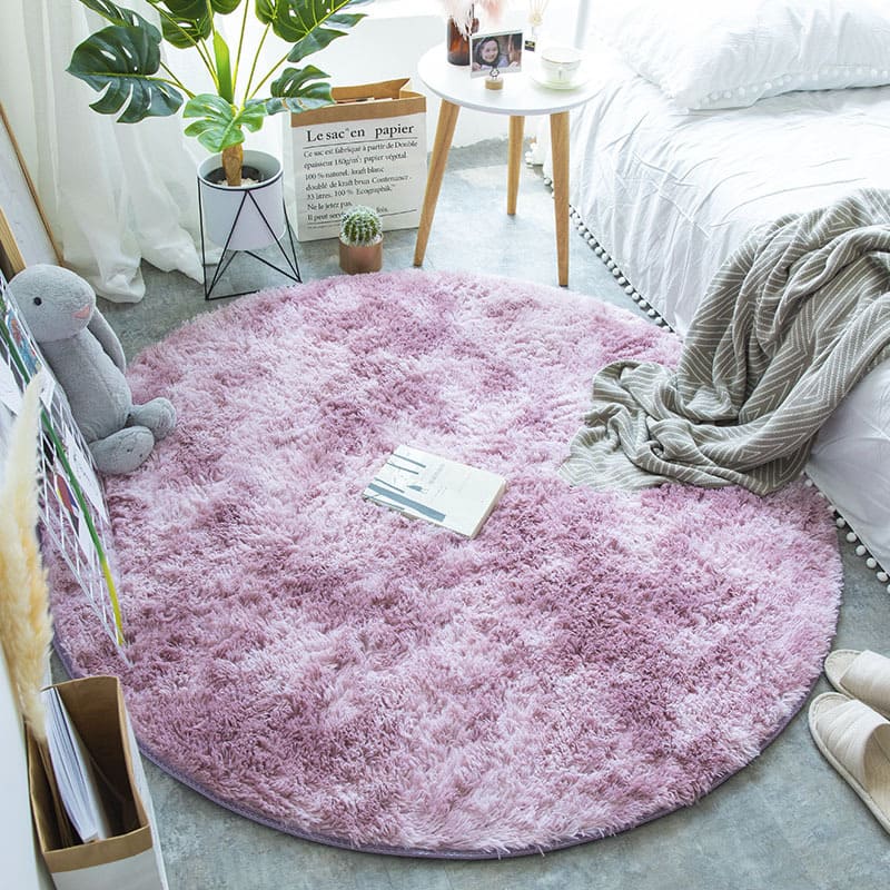 Tapete Felpudo Redondo Rosa Mescla - Aconchego e Estilo para sua Decoração