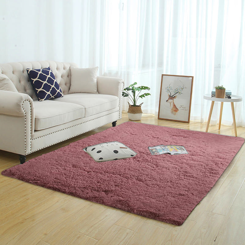Tapete Felpudo Rosa Escuro - Antialérgico e Confortável para Sala