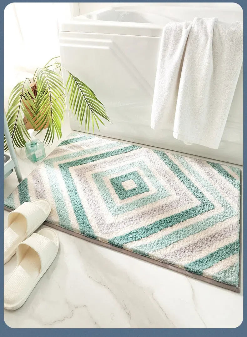 Tapete Geométrico de Microfibra Antiderrapante para Sala e Quarto