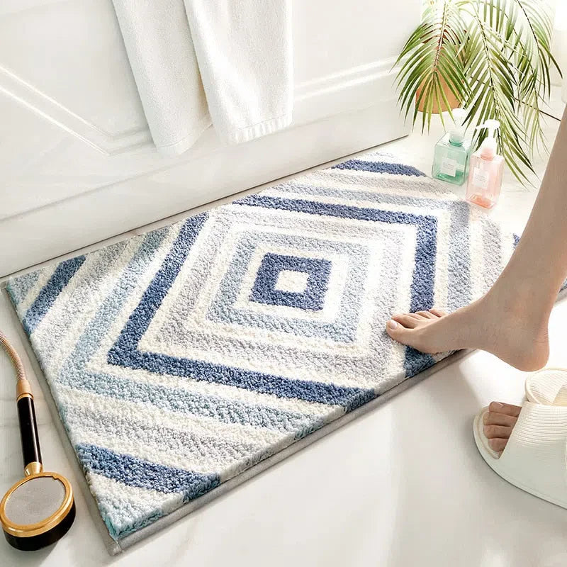 Tapete Geométrico de Microfibra Antiderrapante para Sala e Quarto