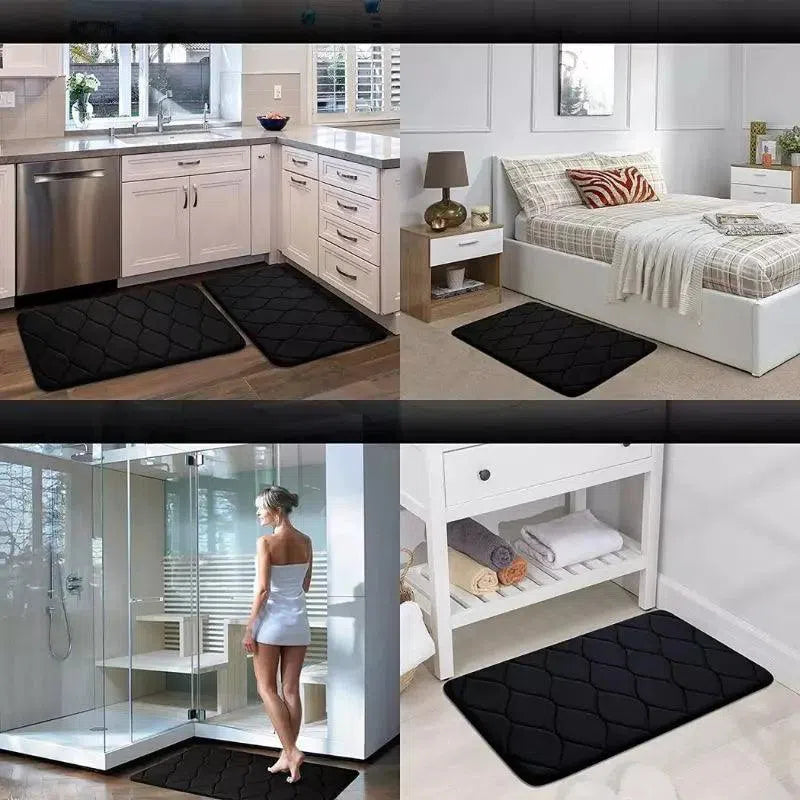 Tapete Super Absorvente de Veludo Coral Antiderrapante para Sala e Quarto