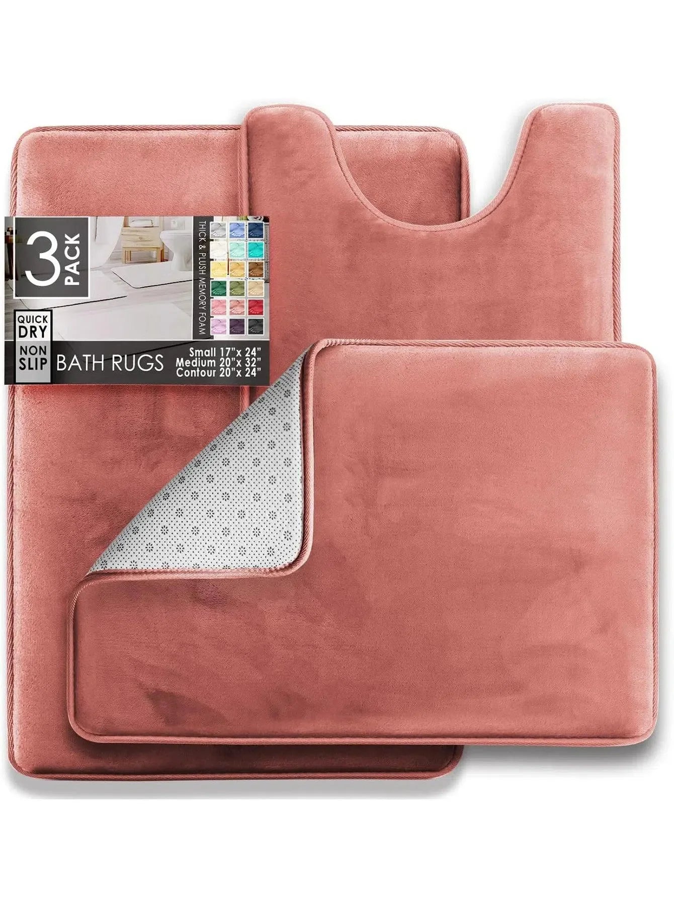 Tapetes de Banheiro Antiderrapante de Veludo com Espuma Confortável