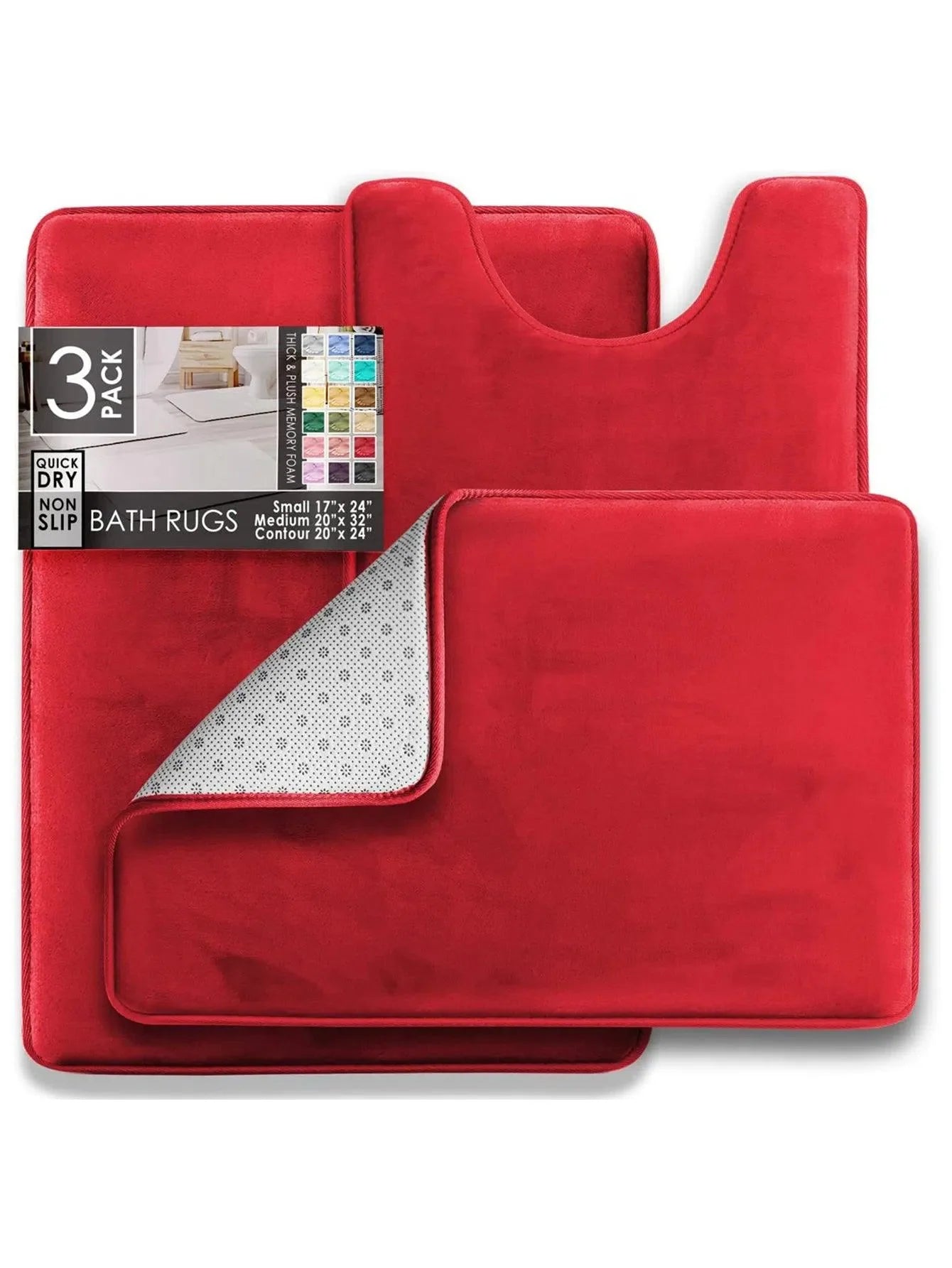 Tapetes de Banheiro Antiderrapante de Veludo com Espuma Confortável