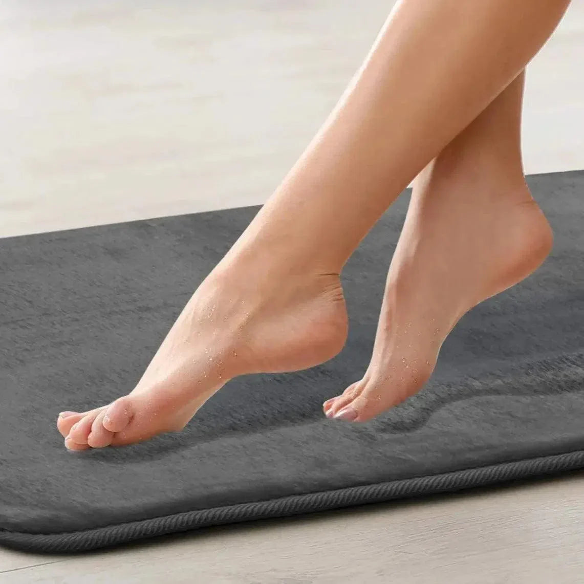 Tapetes de Banheiro Antiderrapante de Veludo com Espuma Confortável