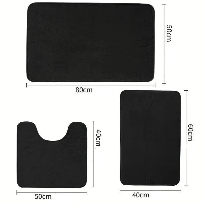 Tapetes de Banheiro Antiderrapante de Veludo com Espuma Confortável