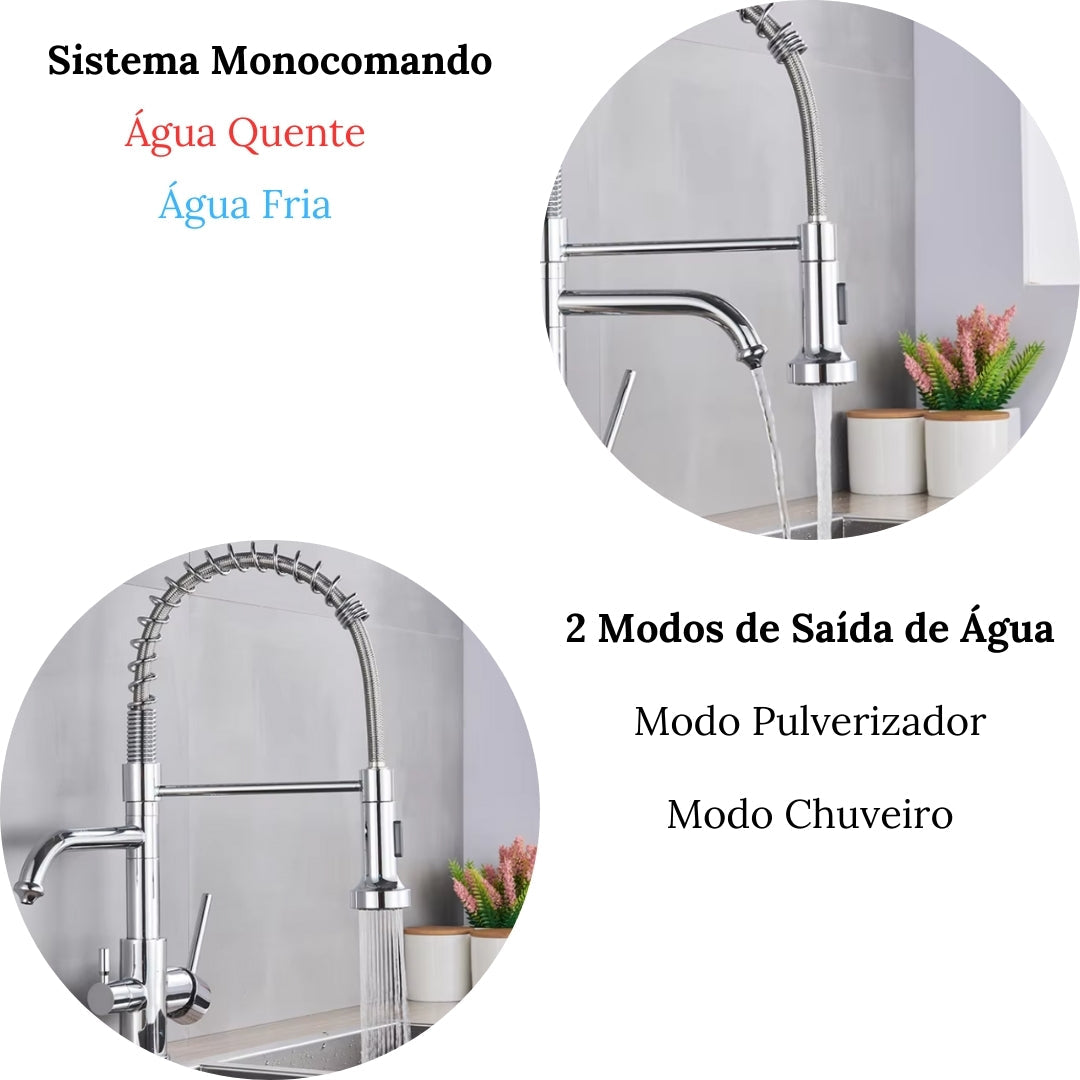 Torneira Gourmet Monocomando com Filtro para Cozinha Neptunus