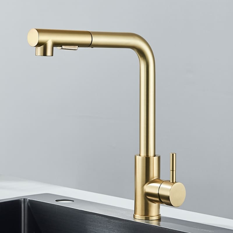 Torneira Gourmet Retrátil 360º Monocomando com Pulverizador Duplo para Cozinha