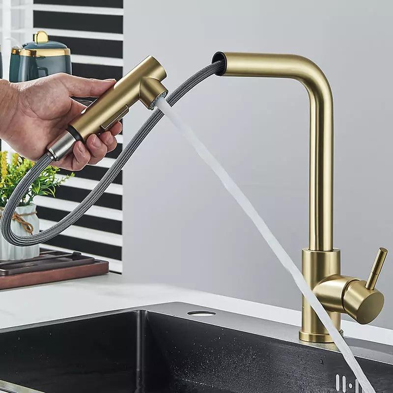 Torneira Gourmet Retrátil 360º Monocomando com Pulverizador Duplo para Cozinha