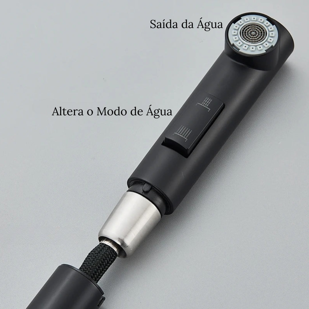 Torneira Gourmet Retrátil 360º Monocomando com Pulverizador Duplo para Cozinha