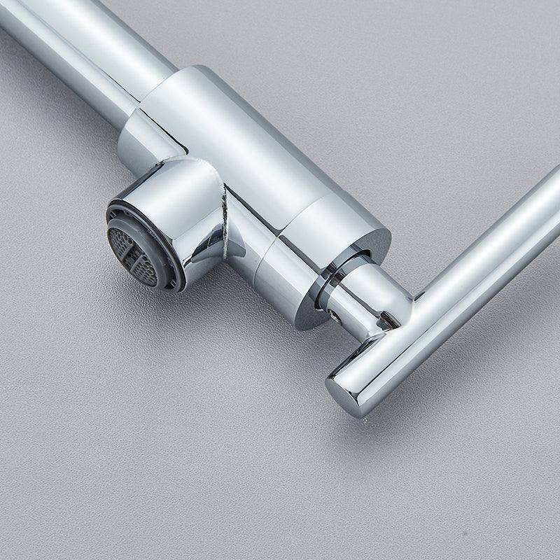 Torneira Gourmet de Cozinha com Bico Longo Flexível, Montada na Parede, Rotação 360°