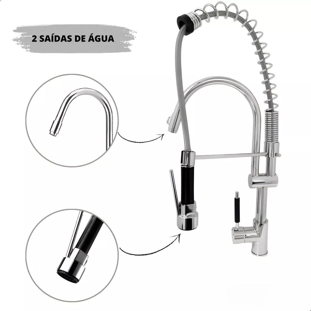 Torneira Gourmet para Cozinha Elara - Misturador de Água com Design Moderno