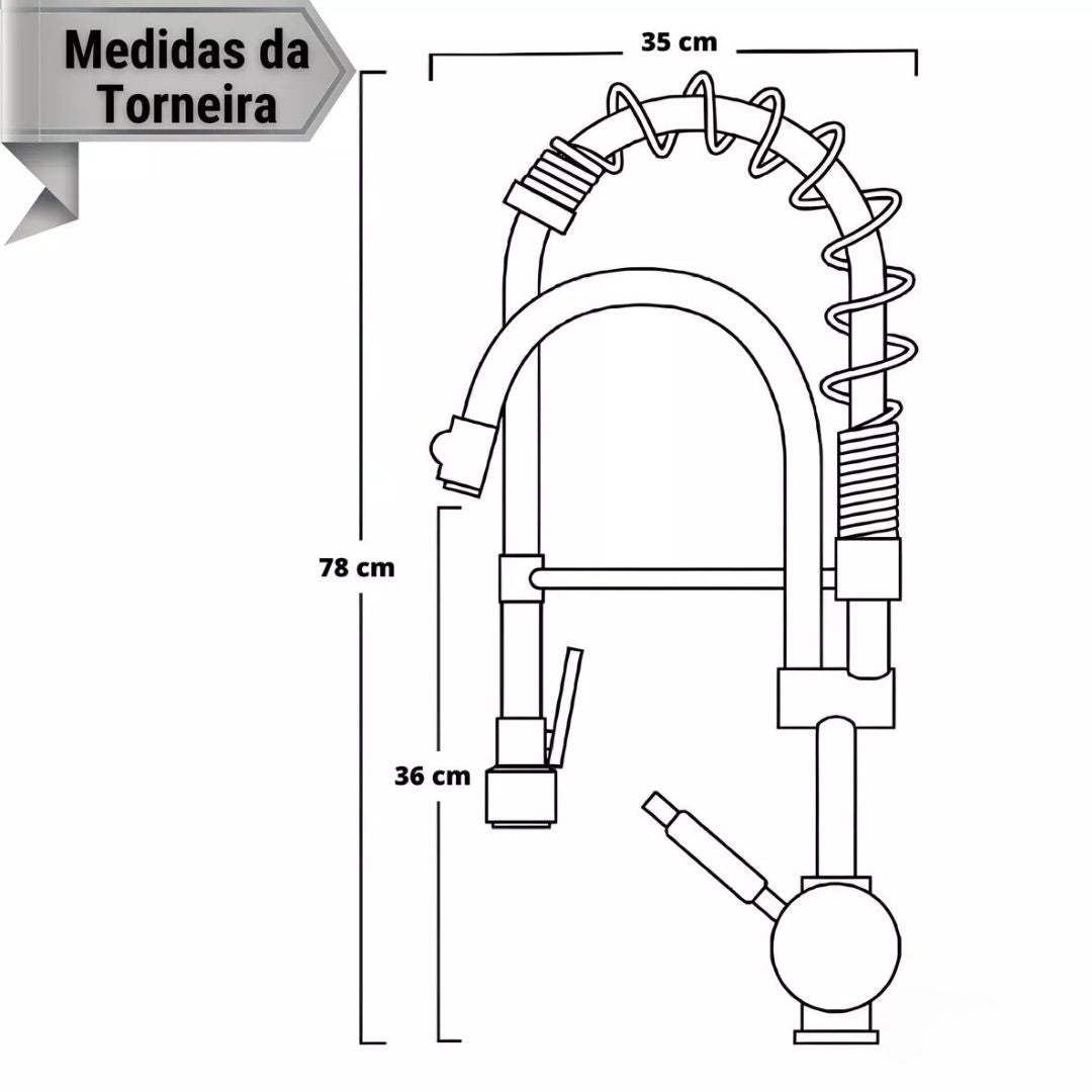 Torneira Gourmet para Cozinha Elara - Misturador de Água com Design Moderno