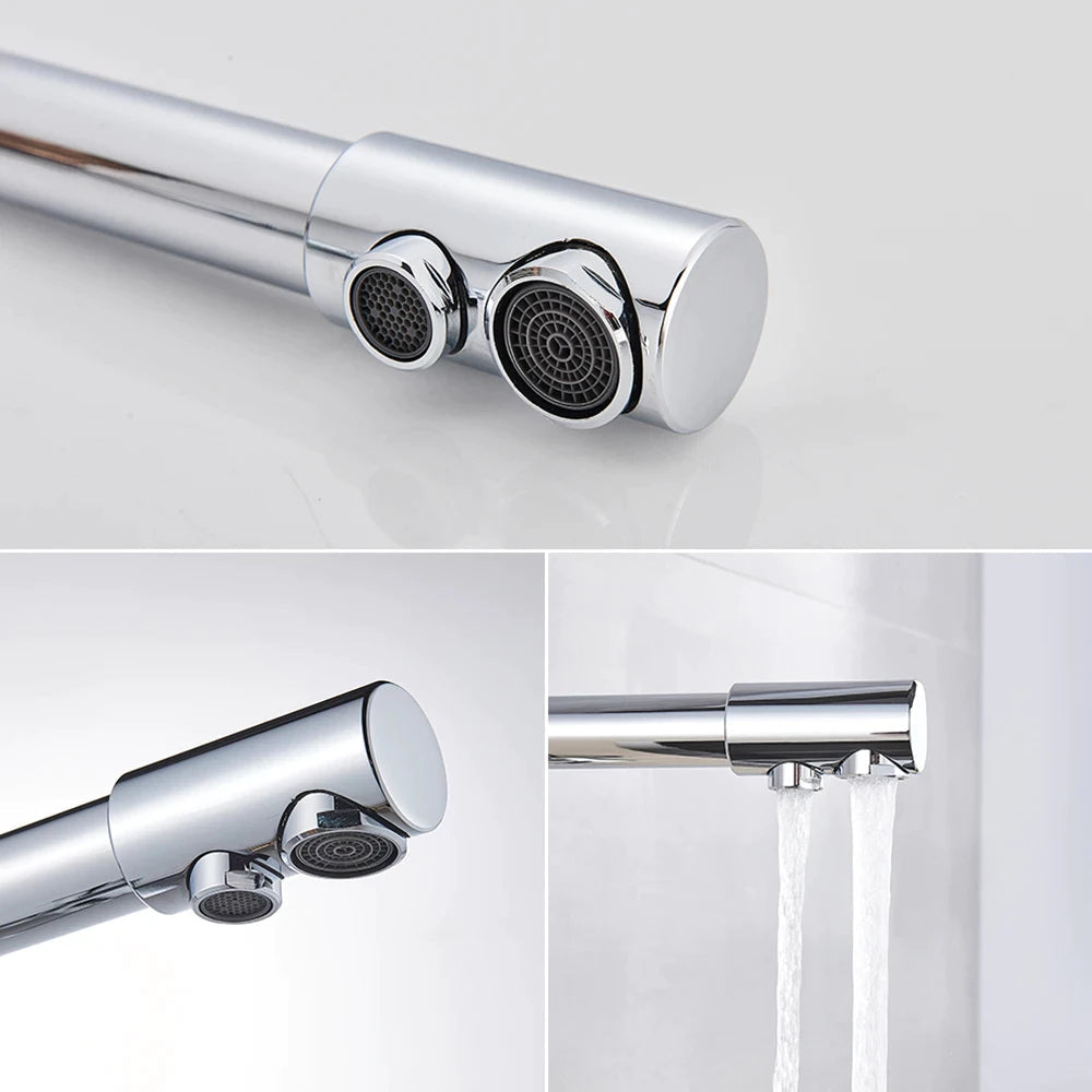 Torneira Gourmet para Cozinha com Filtro Duplo Comando e Design Giratório